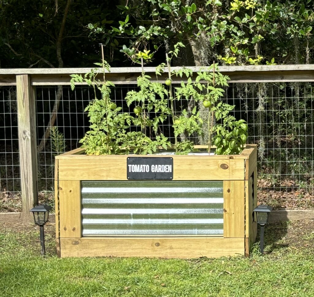 Finished corrugated metal planter box